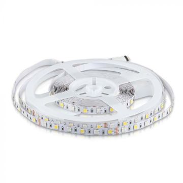 V-TAC VT-5050 Bande LED RGB + 6500K strip smd5050 8W/m 5m 60 LED/m 12V IP20 10mm - 212159