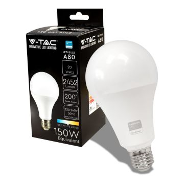 V-TAC PRO VT-233 20W LED Lampe Bulb Chip Samsung SMD E27 200° A80 Hohe Lumen 122LM/W neutralweiß 4000K - SKU 21238