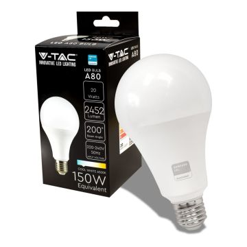 V-TAC PRO VT-233 20W LED Lampe Bulb Chip Samsung SMD E27 200° A80 Hohe Lumen 122LM/W kaltweiß 6500K - SKU 21239