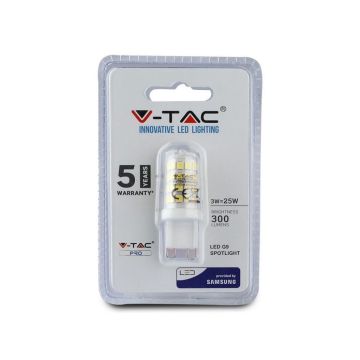 V-TAC PRO VT-204-N Ampoule LED chip smd samsung  3W G9 300° 330LM blanc chaud 3000K - SKU 21246