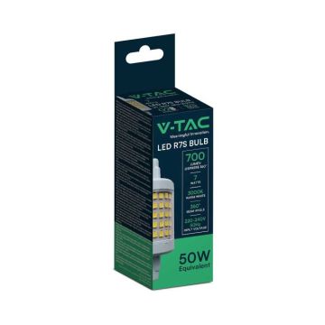 V-Tac VT-2237 Ampoule Led 7W R7S équivalent halogène 50w 700lm blanc lumière du jour 4000K 28*78mm - sku 212714