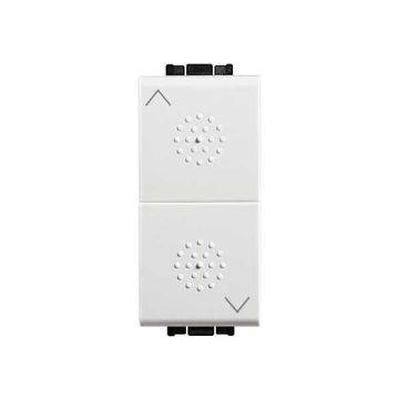 Btcino N4027 - Zwei-Tasten-Schalter (1-0-2) Living light weiß