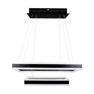 V-TAC VT-101-2D LED pendant chandelier with 2 suspended rectangles 113W in black metal light 3000k triac dimmable - 213987