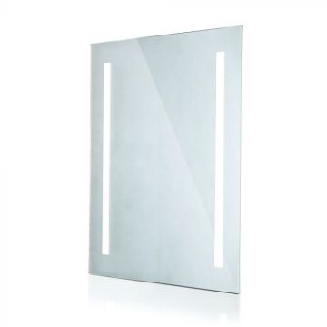 V-TAC VT-8700 specchio led rettangolare 35W da bagno con lampada luce bianco freddo 6400K acciaio IP44  antifog- sku 2140451
