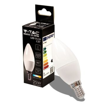 Ampoule bougie LED V-TAC VT-1818 SMD 3,7W E14 blanc chaud 3000K sku 214216