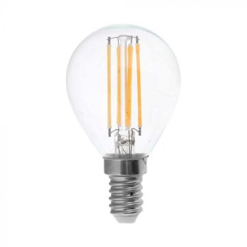 V-TAC VT-1996 Ampoule LED 4W E14 mini globe filament goutte blanc chaud 3000K - SKU 214300