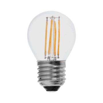 V-TAC VT-1980 Sphere LED-Lampe 4W transparentes Filament E27 G45 warmweißes Licht 3000K - 214306