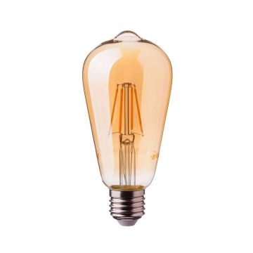 V-TAC VT-1964 Ampoule LED 4W ambre filament E27 ST64 lumière vintage blanc chaud 2200K - 214361