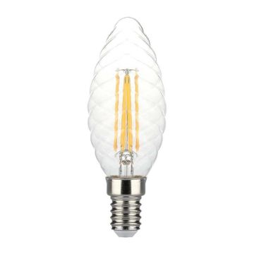 V-TAC VT-1985D Dimmable LED candle bulb E14 in twisted glass 4W filament 3000K - 214367