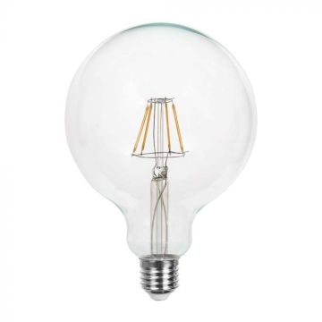 V-TAC VT-1979 LED globe bulb E27 in clear glass filament 10W G125 cold light 6500K - 214424