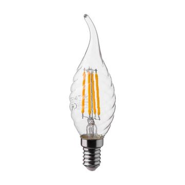 V-Tac VT-1995 LED-Glühbirne Candle Twisted Filament Puff 4W E14 Naturweiß 4000K 214431