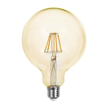 V-Tac VT-1956 Led globe bulb vintage filament amber color 6W E27 G125 light 2200k sku 214473