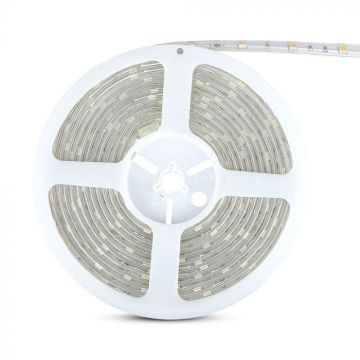 V-TAC 150LED SMD5050 strip 5M adhesive IP65 4.8W/MT 30led/mt 12V 3000K 10mm - 2145