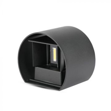 V-TAC VT-756 5W Applique LED demi-cercle double LED 140Lm/W lumière Blanc Chaud 3000K - noir satiné IP65 - 217081