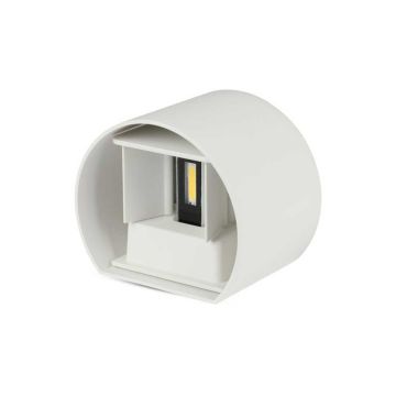 V-TAC 6W applique demi-cercle LED 110lm/W corps blanc satiné double faisceau blanc chaud 3000K SKU 217082