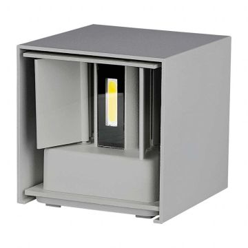 V-TAC VT-759 Applique LED 5W Applique carrée double faisceau orientable 4000k couleur gris satin IP65 sku 217089