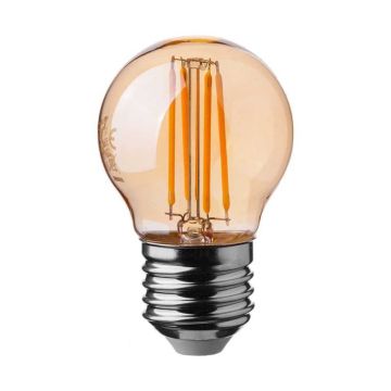 V-TAC VT-1957 LED-Glühbirne 4 W E27 G45-Filament, bernsteinfarbenes Licht, 2200 K – 217100
