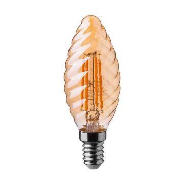 V-Tac VT-1948 LED candle light bulb Twisted glass Amber 4W E14 filament 2200K - 217115
