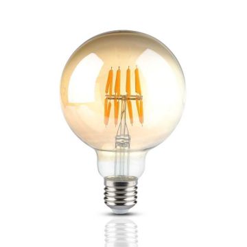 V-TAC VT-2019 LED Filament Globe Light Bulb 8W Е27 G95 Vintage Effect Amber Color Warm White Light 2200K sku 217145
