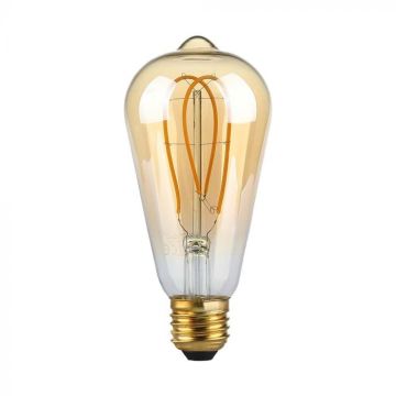 V-TAC VT-2066 LED bulb 5W E27 ST64 filament vintage effect amber color light 1800K - 217220