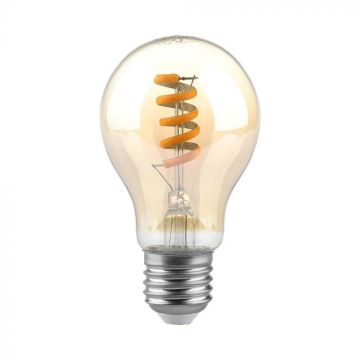 V-TAC VT-2154 LED bulb 4W E27 A60 spiral filament Amber glass warm white 1800K