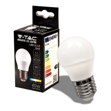 V-TAC VT-1879 LED bulb E27 4,5W Mini globe G45 light Natural white 4000K - SKU 217408