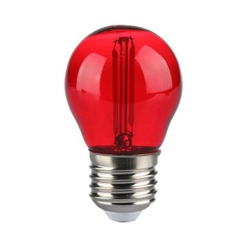 V-TAC VT-2132 Lampadina led rossa lampada 2W E27 G45 filamento vetro colorato red rosso- SKU 217413