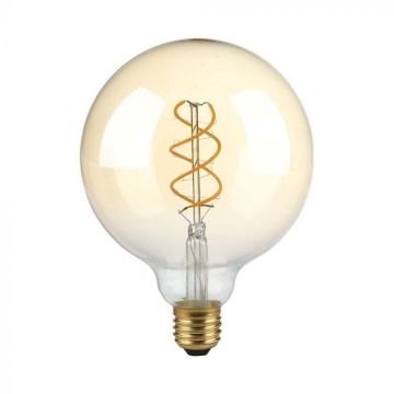 Ampoule globe LED V-Tac VT-2085 4,8W dimmable E27 G125 à filament ambre effet Vintage 1800K - 217415
