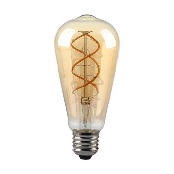 V-TAC VT-2065 Ampoule LED dimmable 4.8W E27 ST64 filament effet ambre lumière vintage blanc chaud 1800K - 217416