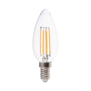 V-TAC VT-2127 LED-Kerzenlampe E14 6 W 100 LM/W Filament warmweiß 3000 K – SKU 217423