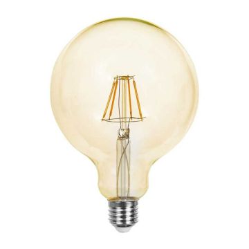 V-TAC VT-2153 12W led bulb globe amber filament E27 G125 amber glass warm white 2200K - SKU 217456
