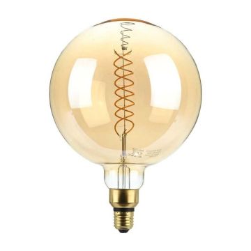V-Tac VT-2158D Globe bulb 8W E27 XL G200 double spiral amber glass 1800K Dimmable – sku 217462