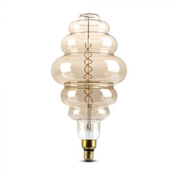 V-Tac VT-2188D Lampada rings bulb lampadina 8W E27 xl S200 doppio filamento spirale vetro ambrato oscurato 1800K Dimmerabile – sku 217465