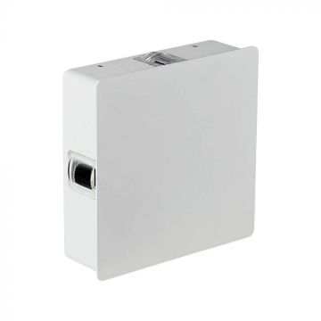V-TAC VT-704 4W LED wall light square white color warm white 3000K IP65 - SKU 218209