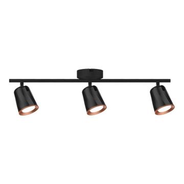 V-TAC VT-818 Lampada led 15W triplo faretto da parete nero orientabile lampadario luce bianco naturale 4000K - SKU 218259