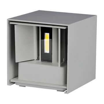 V-TAC VT-759-12 Applique carrée LED 11W gris IP65 blanc chaud 3000K - sku 218531