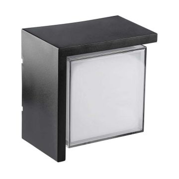 V-TAC VT-827 12W LED wall light square black warm white 3000K IP65 - sku 218539