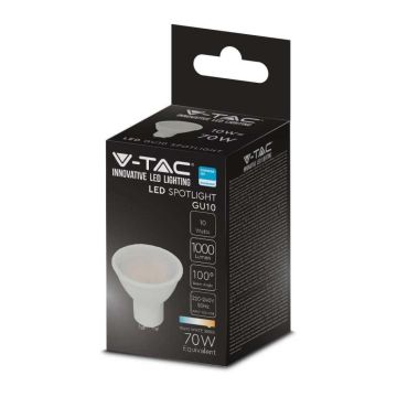 V-TAC PRO VT-271 Spotlight bulb led chip samsung SMD 10W GU10 100° warm white 3000K - SKU 21878
