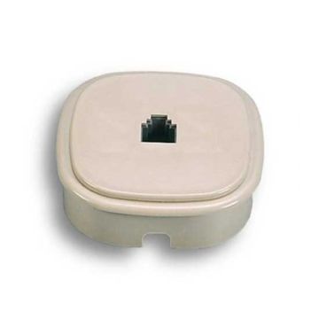 Telephonic wall/flush-mounting socket for 1 plug 6/4c Ivory colour Fanton 22240
