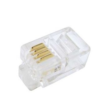Plug 4/4 RJ10 cat.3 with gold-plated contacts Fanton 22280