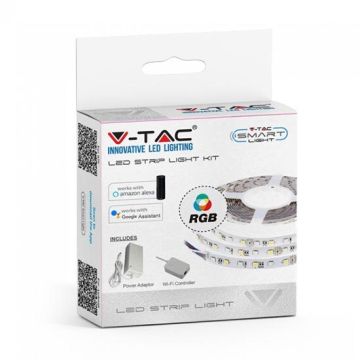 V-TAC Smart Home VT-5050 Kit striscia 300led rgb smd5050 WiFi ip20 dimmable gestione smartphone - sku 2583
