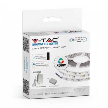 V-TAC Smart Home VT-5050 Led strip set 300led rgb+w smd5050 WiFi ip20 dimmable works with smartphone - sku 2584