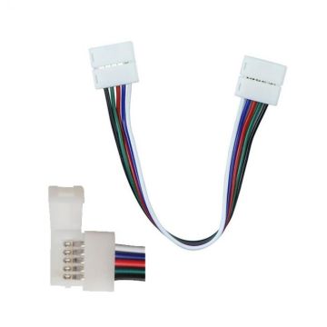 V-TAC 2587 Connecteur Flexible pour Bande LED RGB+W SMD5050 Multicolore avec 2 Clips 5 Broches