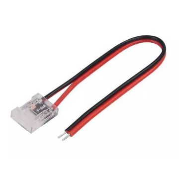 V-TAC Connettore flessibile innesto rapido per strisce LED COB di larghezza 8mm da 2 PIN e cavi a saldare - sku 2663
