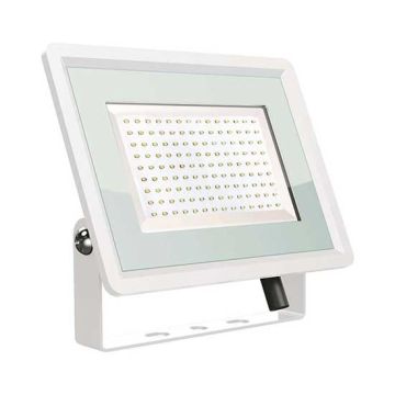 V-TAC VT-49104 100W Led floodlight SMD 87LM/W 110° cold white 6500K slim white body IP65 - SKU 6726