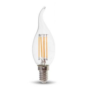 V-Tac VT-264 Lampada candela flame chip led samsung filament 4W E14 bianco caldo 2700K - SKU 275