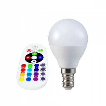 V-TAC SMART VT-2234 lampadina LED smd 3.5W E14 P45 RGB+W bianco caldo 3000K con telecomando - sku 2775