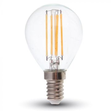 V-TAC VT-2486 LED-Glühbirne 6 W E14 2700 K Glühlampe 130 lm/W Tropfen P45 Klarglas SKU 2854