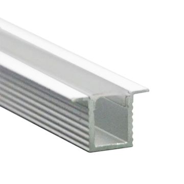 V-TAC VT-8137 Aluminum profile with milky cover diffuser silver body recessed mounting 2MT for led strip - sku 2904