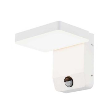 V-TAC VT-11020 applique murale led avec spot capteur PIR 17W 150lm/w éclairage de façade carrée couleur blanche 3000k design moderne IP65 sku 2946